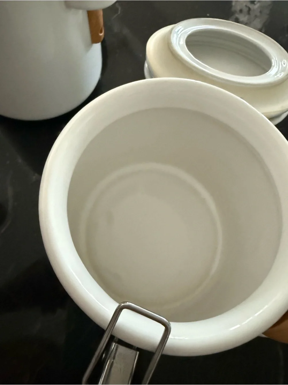 White Ceramic Canister Set (3pc) - Vintage Crate & Barrel “Bee House Japan”
